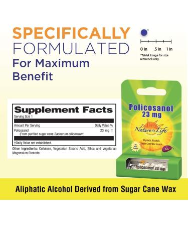 Nature's Life Policosanol 23 mg - 60 Tablets for Heart Health | Buy Now - Buy Online on GoSupps.com