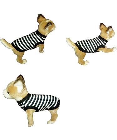 Chihuahua Puppy Dog Jumper Coat Vest Baby Grow PJS Bed Top Tiny Toy Teacup Miniature Kitten Small Pets New Pups Clothes Extra Tiny Breeds (Black + White XXXS- XXS) XXXS- XXS Black + White - Buy Online on GoSupps.com