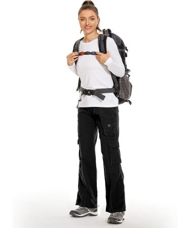 Women's Hiking Cargo Pants Joggers | Cotton Casual Military Army Combat Work Pants | 7 Pockets | Small Black - Buy Online on GoSupps.com