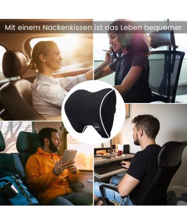 Auto Neck Pillow for Driving | Memory Foam Car Headrest Support | Travel Sleeping Pillow - Black - Buy Online on GoSupps.com