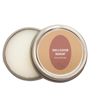 Luxury All Natural | Handmade Solid Perfume | Phthalate-Free | Handmade in USA | Eco-Friendly | Pocket Size 1/4 OZ (Vanilla Blossom Mahogany)