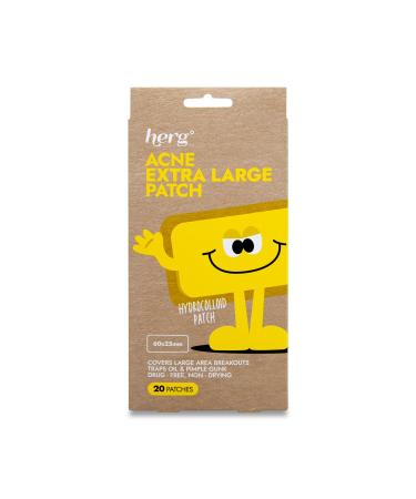 Herg Acne Patch - Hydrocolloid Pimple Patch for Large Breakouts on Body, Cheek, Forehead, Chin - Vegan-Friendly (20 Count) - Buy Online on GoSupps.com
