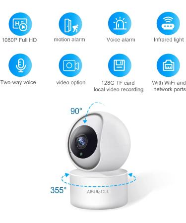 AIBUCOLL WiFi Indoor Home Security Camera- Smart Baby & Pet Monitor- 1080P Resolution- Night Vision- Apple & Android Compatible - Buy Online on GoSupps.com