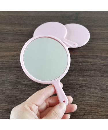 Laseners 3-Piece Small Hand Mirror Set - Portable Round Cosmetic Mirrors in Pink for Travel and Daily Use - Buy Online on GoSupps.com