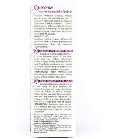  Bottega Di Lungavita BOTTEGA DI LUNGA VITA EYE CONTOUR CREAM - BIOCLARIN LIPS Certified Organic - Buy Online on GoSupps.com