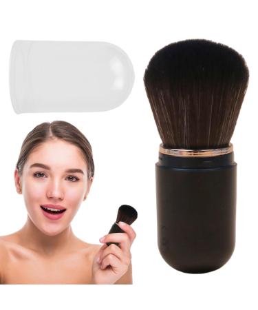 Retractable Powder Brush - Portable Makeup Brush | Retractable Travel Powder Blush Brush Soft Bristles for Daily Use for Travel black