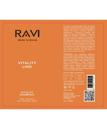 Ravi Vitality Line Shampoo - Combat Hair Loss Stimulate Growth | Full Moon Exclusive 400ml - Buy Online on GoSupps.com