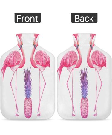 Pink Flamingo Hot Water Bottle with Fluffy Cover 2L | Cozy & Cute Pain Relief for Kids & Adults | Perfect for Warm Nights - Buy Online on GoSupps.com