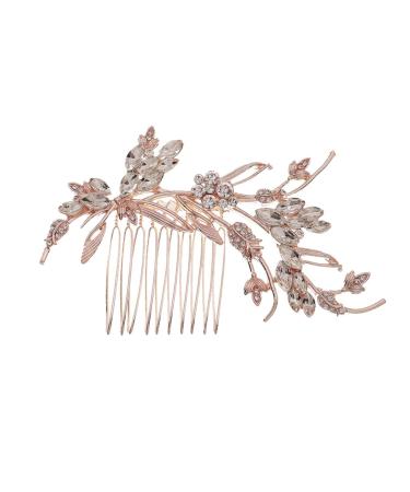 DOITOOL 1 Pc Comb Alloy Hair Ornament Wedding Headpiece for Bride Wedding Hair Clips Wedding Rhinestone Headpiece Rose Gold Hair Clip Hair Barrettes Hair Accessory Hair Accessories Grace