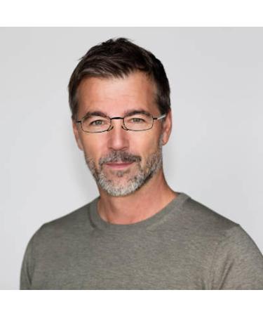 Hubeye Foldable Reading Glasses - Portable Stainless Steel Vision Aid with Hard Shell Case - Black/Gray - 3.0 Diopters for Men & Women - Buy Online on GoSupps.com