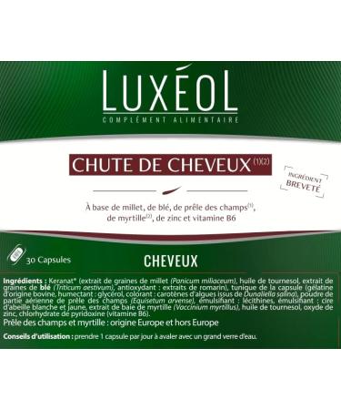 LUX OL - Hair Loss - Food Supplement - Promotes Growth & Strengthens Hair - Millet Wheat Zinc Blueberry & Vitamin B6 - Mad - Buy Online on GoSupps.com