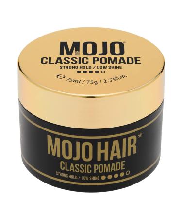 MOJO Hair Classic Pomade (Water Based) with Strong Hold & Low Shine Washes Out With Ease Luxury Fragrance Hair Styling Products For Men & Women Gifts For Men 1x75ml/64g/2.53fl/oz 75 ml (Pack of 1)