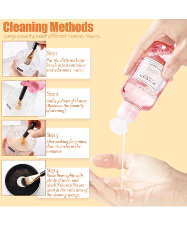 3-in-1 Makeup Brush Cleaning Mat & Silicone Cleaner - Multifunctional Drying Basket with Handle - Professional Makeup Brush Cleaner (150ml) - Yellow - Buy Online on GoSupps.com