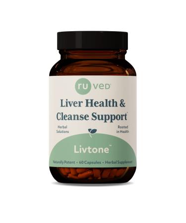 Ruved Livtone Powerful Doctor-Formulated Liver Support With Berberine Andrographis and Amla Ayurvedic Herbal Supplement for Detoxification and Gastrointestinal Health 60 Vegetarian Capsules - Buy Online on GoSupps.com