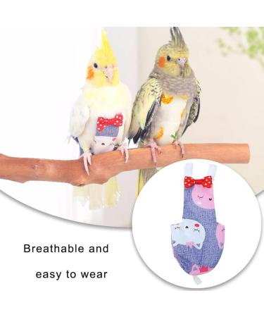 Bird Diaper Adjustable Bird Flight Suit Reusable Parrot Nappy for Parakeet Parrot Mini Macaw Budgie Canary (Random Pattern) - Buy Online on GoSupps.com