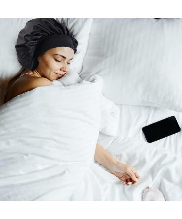 Silk Hair Bonnet for Women Green Flower Satin Cap for Sleeping, Bathing, and Curly Hair Protection - Buy Online on GoSupps.com