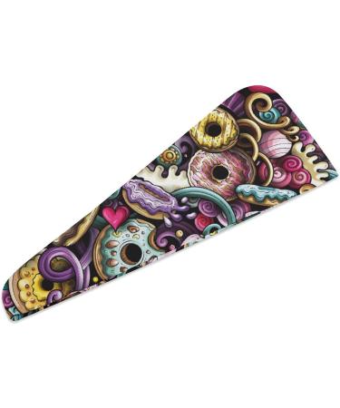 Cute Doodles Donuts Microfiber Hair Towel Wrap - Super Absorbent Hair Turban for Women (10x26 Inch) - Perfect Hair Care Accessory - Buy Online on GoSupps.com