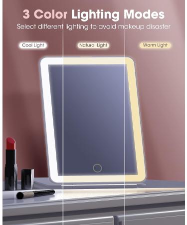 Jack & Rose Folding Travel Mirror with LED Light - Portable Lighted Makeup Mirror - Buy Online on GoSupps.com
