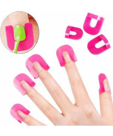 52 Pcs (10 Size) Curve Shape Spill-proof Finger Cover Nail Polish Edge Anti-Flooding Plastic Template Clip Beauty Tools Set for Finger Nail Art - Buy Online on GoSupps.com