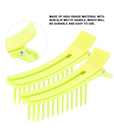 2pcs Hair Styling Clips - Non-slip Matte Handle, ABS Splint, Fluorescent Green - Buy Online on GoSupps.com