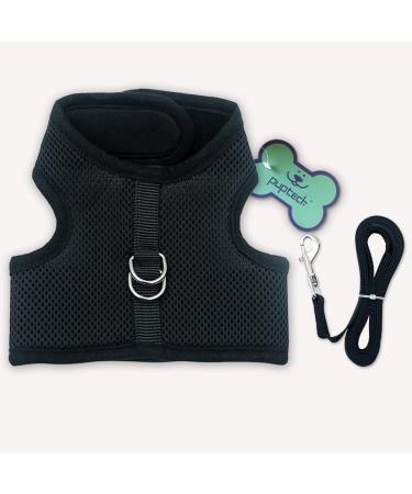 PUPTECK Soft Mesh Cat Vest Harness & Leash Set - Escape Proof for Cats, Small Dogs, Rabbits - X-Large, Black - Buy Online on GoSupps.com