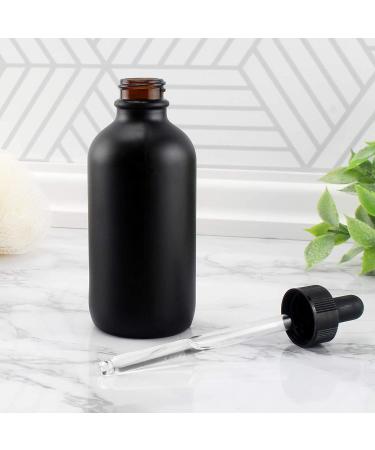 Cornucopia Black Glass Refillable Dropper Bottles - 118 ml Pack of 6 for Essential Oils Cosmetics & Cooking - International Shipping Available - Buy Online on GoSupps.com