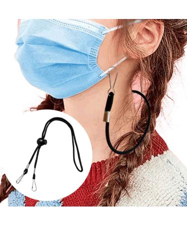 US IN STOCK- Anti-Tightening Mask Holder Extender Strap Comfortable Non-Slip Ear Hook Ear Rope Adjustable Mask Extension Protectors - Relieves The Ears of Pressure and Pain (Black 5Pcs)