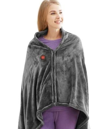 Buy GfRGFH Portable Heating Ceiling | Washable Coral Fleece Wrap | Safe Carbon Fiber | 3-Speed Temp | Soft & Warm Heating Scarf Blanket - Buy Online on GoSupps.com