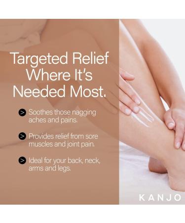 Kanjo Hemp Pain Relief Cream for Arthritis & Muscle Pain - FSA & HSA Eligible | Topical Cream with Trolamine & Hemp Seed Oil for Back, Neck & Joint Pain - Buy Online on GoSupps.com