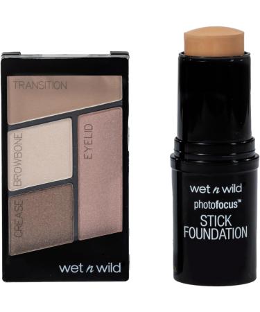 Wet n Wild All About Beauty Set Make-up Set with Photo Focus Stick Foundation in Soft Beige Shade & Color Icon Eyeshadow Quad Set for Long-Lasting Face Make-up and Intense Moisture - Buy Online on GoSupps.com