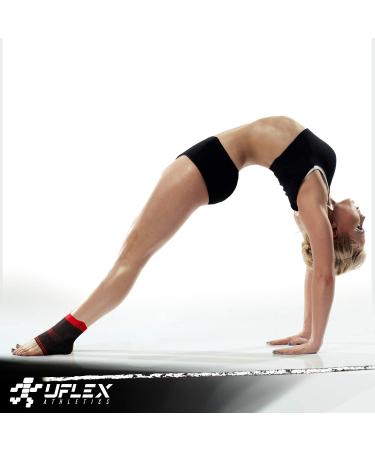 UFlex Athletics Ultra Flex Ankle Brace - Post Surgery Support Pain Relief & Compression Sleeve - Black & Red Large - Buy Online on GoSupps.com