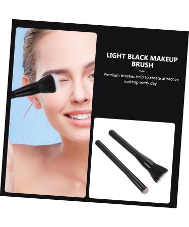 Baluue 2 Pcs Flat Blush Brush Wooden Handle Powder Blush Foundation Makeup Brushes - Buy Online on GoSupps.com