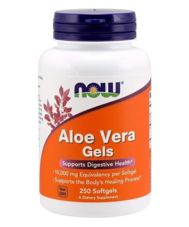 Now Supplements Aloe Vera (Aloe barbadensis) 10 000 mg Supports Digestive Health* 250 Softgels 250 Count (Pack of 1)