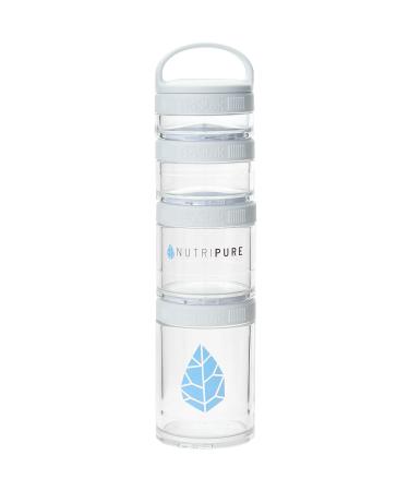 Nutripure | Pilulier Voyage Go Stak Starter 4Pak BlenderBottle | Poudres G lules Collations Pr /Post Entra nement | 4 Compartiments Empilables : 40 60 100 150 ml | Fabriqu en France