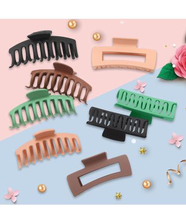 AOBLAH 8pcs Large Hair Claw Clips - Non-Slip, Strong Hold for Thick & Thin Hair - 90s Vintage Matte Acrylic Styling Accessories - Buy Online on GoSupps.com