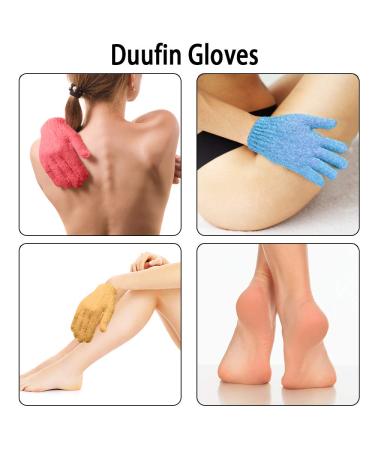 Duufin 14 Pairs Exfoliating Gloves - Spa & Shower Body Scrub, Dead Skin Remover - Buy Online on GoSupps.com