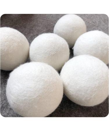 Natural Wool Dryer Balls White Laundry Balls Large Reusable Dryer Tumble Balls for Washing Pack of 6 - Buy Online on GoSupps.com