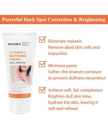 HASAIKA Underarm Whitening Cream whitening cream for the intimate area suitable for armpits knees elbows sensitive skin areas and intimate areas 60 g - Buy Online on GoSupps.com