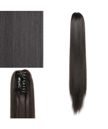 Hair Scrunchies Hair Bun Synthetic 24 Inch Long Straight Ponytail Hair Extensions Claw Clip Fashion Women's Ponytail Extensions Wig Hair Bun Women Hair Bun (Color : 2)