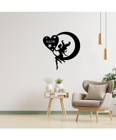 Personalized LED Moon Night Light - Elfe Fee Heart Star Decorative Leave Light for Children's Room | 13 Colors Available - Buy Online on GoSupps.com