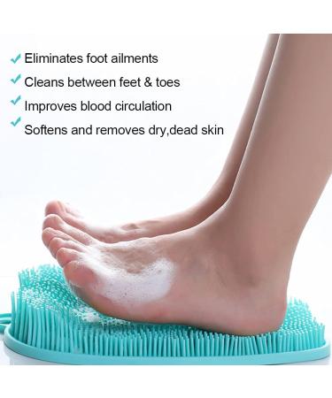 Shower Foot Scrubber Massager Acupressure Mat - Non-Slip Exfoliating Massage Mat for Circulation & Pain Relief (Green) - Buy Online on GoSupps.com