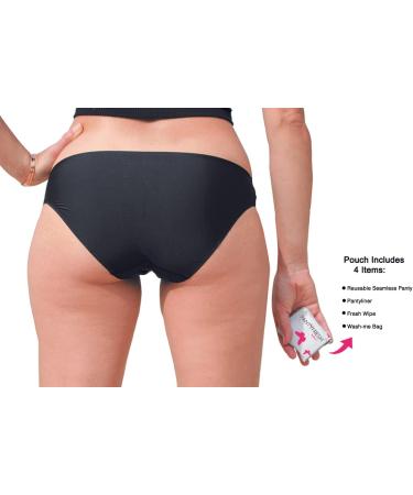 Emergency Panties Kit: Seamless Underwear, Pantyliner, Fresh Wipe - Travel Toiletries, Period & Incontinence Solution - White (Pack of 1) - Buy Online on GoSupps.com