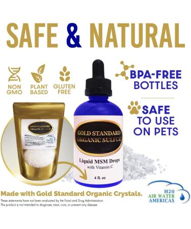 Organic Liquid MSM Drops with Vitamin C - 8 oz | Premium Sulfur Crystals Eye Drops - Buy Online on GoSupps.com