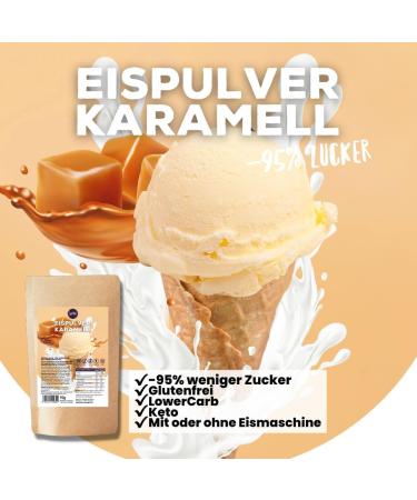 Buy Caramel Ice Cream Powder - 400g No Added Sugar For Ice Cream Makers & No Machine - International Shipping - Buy Online on GoSupps.com
