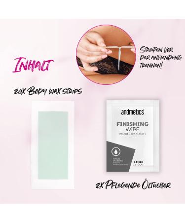 Andmetic Body Cold Wax Strips - 20 Applications | Vegan Cruelty-Free | Smooth Skin for Up to 4 Weeks | Suitable for All Skin Types - Buy Online on GoSupps.com