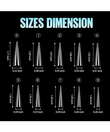  TOMICCA TOMICCA 240pcs Extra Long False Nails for Gel Nails Stiletto XXXL False Nails Acrylic False Nails Half Cover French False Na - Buy Online on GoSupps.com
