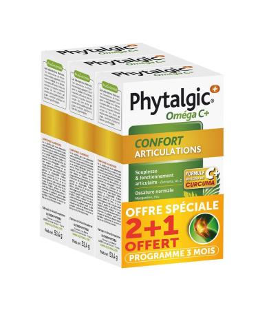 NUTREOV - Phytalgic+ Omega C+ - Joint Comfort, Flexibility and Mobility - Food Supplement with Natural Origin Active Ingredients - Made in France - 60 Capsules (Pack of 3)