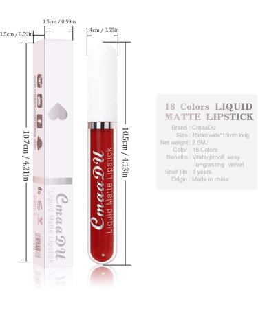  TianWlio Long-lasting waterproof liquid matte lipstick for women. Long-lasting glossy and charming cosmetic. 18 Beauty Lip Gloss Long-lasting lipstick. - Buy Online on GoSupps.com