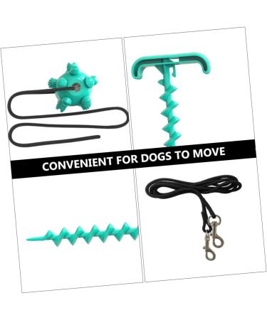 POPETPOP Set puppy tie out stakes abs dog fixed rod dog pile large dog cable sports tpr tether walk the dog puppy chew toys ground nail dog runner cable dog leash chew drawstring 25.9x12cm Blue - Buy Online on GoSupps.com