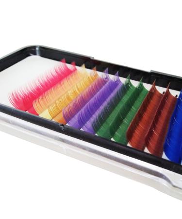 Premium Rainbow Colored Individual Eyelash Extensions | Bodemrincer 8-20mm | 12 Lines 7 Colors - Buy Online for Global Shipping - Buy Online on GoSupps.com